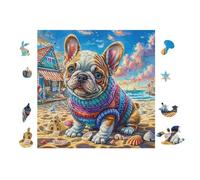 Puzzle De 100 Piezas para Adultos Cachorro de Bulldog francés 28x28cm Nivel Principiante para Nuevos Jugadores Montaje Fácil Experiencia Fluida Apto para Todas Las Edades
