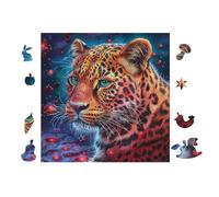 Puzzle De 100 Piezas para Adultos Cachorro de Leopardo en el Bosque de Flores 28x28cm Regalo De San Valentín para Parejas Actividad De Vínculo Divertida Experiencia De Montaje Fluida