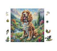 Puzzle De 100 Piezas para Adultos Cachorro Golden Retriever 28x28cm Actividad En Interiores Vacaciones De Invierno Días Fríos Tiempo En Familia Hobby