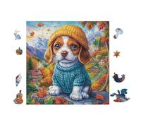 Puzzle De 100 Piezas para Adultos Cachorro in Knitted Sweater 28x28cm Puzzle Hobby Relajante Ideal para Tiempo Libre Diario Reduce El Estrés Mejora El Estado De Ánimo