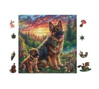 Puzzle De 100 Piezas para Adultos Cachorro Pastor Alemán 28x28cm Nivel Experto Puzzle Desafiante Ideal para Coleccionistas Entrenamiento De Pensamiento Lógico