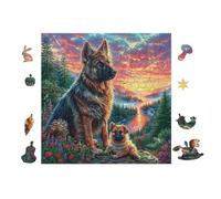 Puzzle De 100 Piezas para Adultos Cachorro Pastor Alemán 28x28cm Nivel Experto Puzzle Desafiante Ideal para Coleccionistas Entrenamiento De Pensamiento Lógico