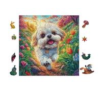 Puzzle De 100 Piezas para Adultos Cachorro Shih Tzu 28x28cm Cartón Grueso Resistente Impresión HD Alivio del Estrés Ideal para Hobby Ocio En Casa Noches