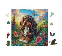 Puzzle De 100 Piezas para Adultos Cachorro Spaniel 28x28cm Puzzle De Arteterapia Ideal para Salud Mental Alivio del Estrés Regulación Emocional Regalo Divertida