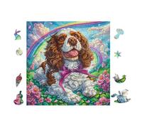 Puzzle De 100 Piezas para Adultos Cachorro Spaniel with Bow Tie 28x28cm Puzzle De Arteterapia Ideal para Salud Mental Alivio del Estrés Regulación Emocional Regalo Divertida