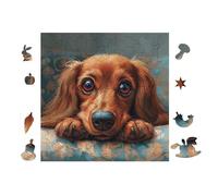 Puzzle De 100 Piezas para Adultos Cachorro Teckel 28x28cm Puzzle De Alivio del Estrés para Empleados De Oficina Ideal para Relajación Después del Trabajo Hobby