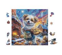 Puzzle De 100 Piezas para Adultos Cachorro Westie with Bread 28x28cm Cartón Ecológico Seguro No Tóxico Adolescentes Adultos Hobby Diario Regalo