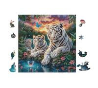 Puzzle De 100 Piezas para Adultos Cachorros de Tigre 28x28cm Ideal para Actividades En Interiores Días De Lluvia Fines De Semana Tiempo En