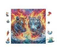 Puzzle De 100 Piezas para Adultos Cachorros de Tigre 28x28cm Regalo del Día De La Madre para Mamá Hobby Relajante Divertido Tiempo Libre Decoración del Hogar
