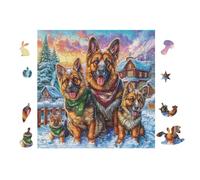 Puzzle De 100 Piezas para Adultos Cachorros Pastor alemán 28x28cm Nivel Experto Puzzle Desafiante Ideal para Coleccionistas Entrenamiento De Pensamiento Lógico