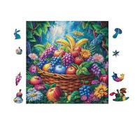 Puzzle De 100 Piezas para Adultos Cesta de Frutas 28x28cm Decoración De PaRojo Enmarcable Detalles HD Claros Sin Polvo Experiencia De Montaje Fluida Egalo
