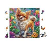 Puzzle De 100 Piezas para Adultos Chihuahua Cachorro 28x28cm Ideal para Actividades En Interiores Días De Lluvia Fines De SeHombrea Tiempo En