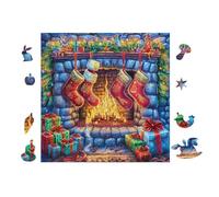 Puzzle De 100 Piezas para Adultos Chimenea con Medias 28x28cm Puzzle Hobby Relajante Ideal para Tiempo Libre Diario Reduce El Estrés Mejora El Estado De Ánimo