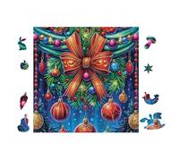 Puzzle De 100 Piezas para Adultos Corona de Navidad con Regalos 28x28cm Regalo del Día De La Madre para Mamá Hobby Relajante Divertido Tiempo Libre Decoración del Hogar
