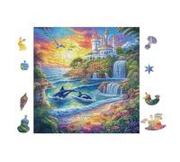 Puzzle De 100 Piezas para Adultos Delfines en la Cascada 28x28cm Alto Nivel De Dificultad para Jugadores Avanzados Ideal para Entrenamiento De Habilidades Desafíate
