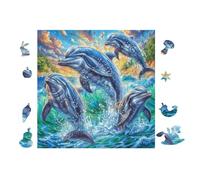 Puzzle De 100 Piezas para Adultos DElfooines Saltando en el océano 28x28cm Puzzle Hobby Relajante Ideal para Tiempo Libre Diario Reduce El Estrés Mejora El Estado De Ánimo