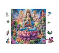 Puzzle De 100 Piezas para Adultos Diosa en la Flor de Loto 28x28cm Corte De Precisión Ajuste Rebabas Vínculo Padres-Hijos Juego Interactivo
