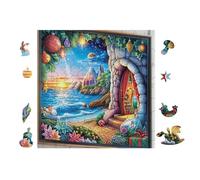 Puzzle De 100 Piezas para Adultos Doorway to Magical Paisaje 28x28cm Regalo del Día del Padre para Papá Alivio del Estrés Puzzle Desafiante Relajación Diaria
