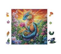 Puzzle De 100 Piezas para Adultos Dragón con alas arcoíris 28x28cm Regalo De Graduación para Estudiantes Ideal para Entrenamiento Cerebral Relajación Después De Los