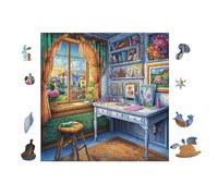 Puzzle De 100 Piezas para Adultos Escritorio con Libros 28x28cm Nivel Experto Puzzle Desafiante Ideal para Coleccionistas Entrenamiento De Pensamiento Lógico