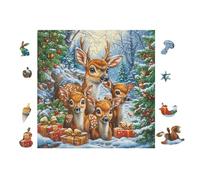 Puzzle De 100 Piezas para Adultos Familia de Ciervos Forest 28x28cm Puzzle De Alivio del Estrés para Empleados De Oficina Ideal para Relajación Después del Trabajo Hobby