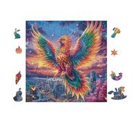 Puzzle De 100 Piezas para Adultos Fénix con alas arcoíris 28x28cm Actividad En Interiores Vacaciones De Invierno Días Fríos Tiempo En Familia Hobby