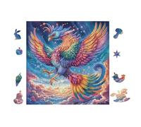 Puzzle De 100 Piezas para Adultos Fénix con alas arcoíris 28x28cm Regalo del Día De La Madre para Mamá Hobby Relajante Divertido Tiempo Libre Decoración del Hogar