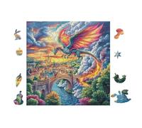 Puzzle De 100 Piezas para Adultos Fénix sobre el Puente 28x28cm Nivel Intermedio Ideal para Mejora De Habilidades Entrenamiento De Pensamiento Lógico Regalo