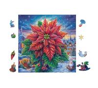 Puzzle De 100 Piezas para Adultos Flor de Pascua 28x28cm Ideal para Actividades En Interiores Días De Lluvia Fines De Semana Tiempo En