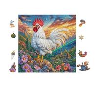 Puzzle De 100 Piezas para Adultos Gallo 28x28cm Alto Nivel De Dificultad para Jugadores Avanzados Ideal para Entrenamiento De Habilidades Desafíate