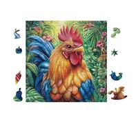 Puzzle De 100 Piezas para Adultos Gallo 28x28cm Nivel Intermedio para Mejora De Habilidades Ideal para Entrenamiento De Pensamiento Lógico