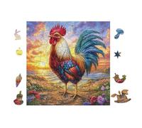 Puzzle De 100 Piezas para Adultos Gallo 28x28cm Puzzle De Alivio del Estrés para Empleados De Oficina Ideal para Relajación Después del Trabajo Hobby