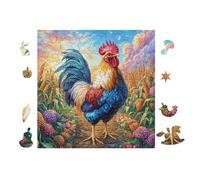 Puzzle De 100 Piezas para Adultos Gallo 28x28cm Regalo del Día De La Madre para Mamá Hobby Relajante Divertido Tiempo Libre Decoración del Hogar