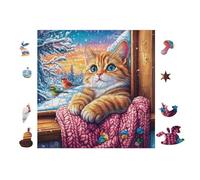 Puzzle De 100 Piezas para Adultos Gato 28x28cm Puzzle De Arteterapia Ideal para Salud Mental Alivio del Estrés Regulación Emocional Regalo Divertida