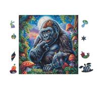 Puzzle De 100 Piezas para Adultos Gorila in Flower Bosque 28x28cm Regalo del Día del Padre para Papá Alivio del Estrés Puzzle Desafiante Relajación Diaria