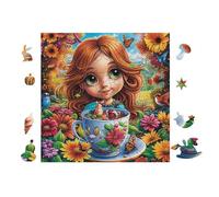 Puzzle De 100 Piezas para Adultos in Jardín de Tazas de té 28x28cm Apto para Toda La Familia Ideal para Reuniones Fiestas Encuentros De Amigos Actividad De Grupo