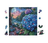Puzzle De 100 Piezas para Adultos Jardín de Flores de hortensias 28x28cm Ideal para Actividades En Interiores Días De Lluvia Fines De Semana Tiempo En