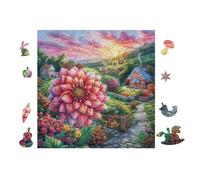 Puzzle De 100 Piezas para Adultos Jardín de Flores de peonías 28x28cm Nivel Intermedio para Mejora De Habilidades Ideal para Entrenamiento De Pensamiento Lógico