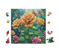 Puzzle De 100 Piezas para Adultos Jardín de Flores de Rosas 28x28cm Puzzle De Arteterapia Ideal para Salud Mental Alivio del Estrés Regulación Emocional Regalo Divertida