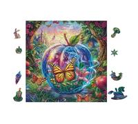 Puzzle De 100 Piezas para Adultos Jardín de Mariposas de Manzana envenenada 28x28cm Impresión Vibrante No Desvanecible Arte De Pared Enmarcable Ideal para Salón Dormitorio Regalo