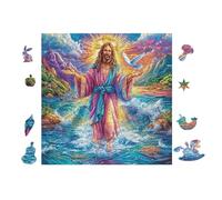 Puzzle De 100 Piezas para Adultos Jesús Camina sobre el Agua 28x28cm Actividad En Interiores Día De Lluvia Niños Adolescentes Adultos Diversión Familiar Segura