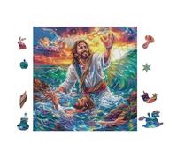 Puzzle De 100 Piezas para Adultos Jesús Camina sobre el Agua 28x28cm Alto Nivel De Dificultad para Jugadores Avanzados Ideal para Entrenamiento De Habilidades Desafíate