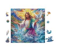 Puzzle De 100 Piezas para Adultos Jesús Camina sobre el Agua 28x28cm Ideal para Actividades En Interiores Días De Lluvia Fines De Semana Tiempo En