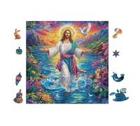 Puzzle De 100 Piezas para Adultos Jesús Camina sobre el Agua 28x28cm Montaje Fácil para Principiantes Ideal para Niños Adolescentes Mejora La Destreza Manual Regalo