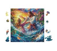 Puzzle De 100 Piezas para Adultos Jesús Camina sobre el Agua 28x28cm Puzzle Universal para Todas Las Ocasiones Decoración del Hogar Diversión Familiar