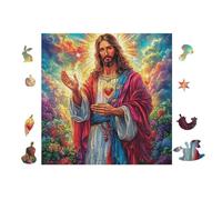 Puzzle De 100 Piezas para Adultos Jesús con Brazos Abiertos 28x28cm Actividad De Noche De Fiesta Navidad Año Nuevo Reuniones Familia Amigos Tiempo