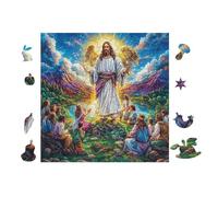 Puzzle De 100 Piezas para Adultos Jesús con Brazos Abiertos 28x28cm Ideal para Actividades En Interiores Días De Lluvia Fines De Semana Tiempo En