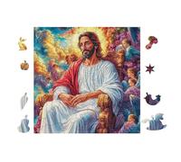 Puzzle De 100 Piezas para Adultos Jesús con Flores 28x28cm Actividad De Team Building para Compañeros De Oficina Juego De Grupo Divertido Mejora La