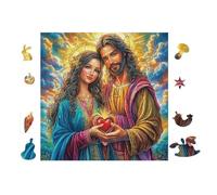Puzzle De 100 Piezas para Adultos Jesús con María Magdalena 28x28cm Cartón Grueso Resistente Impresión HD Alivio del Estrés Ideal para Hobby Ocio En Casa Noches