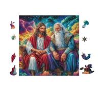 Puzzle De 100 Piezas para Adultos Jesús con Old Man 28x28cm Puzzle Hobby Relajante Ideal para Tiempo Libre Diario Rojouce El Estrés Mejora El Estado De Ánimo